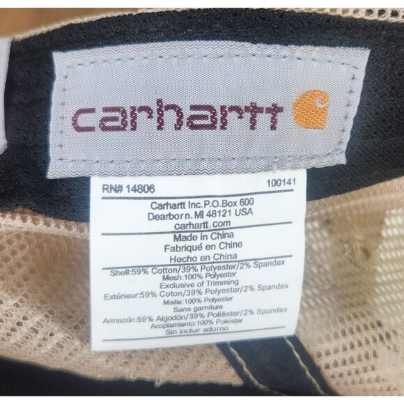 Carhartt Chevrolet Chevy Trucks GM Snapback Hat Cap Tan Brown Mesh Bowtie Brand - Picture 10 of 11